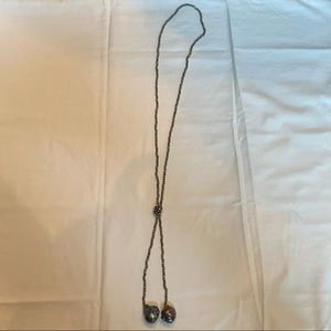 Sundance black seed pearl lariat necklace